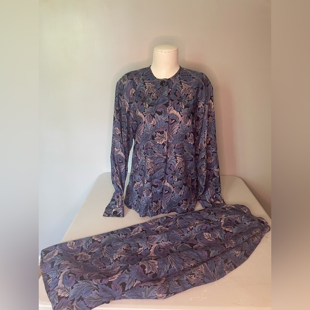 Pendleton Vintage Women’s Skirt Set Jacket Button Down Midi Skirt Size 10 Purple